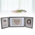 thumbnail image 4 of KAKOWELY Tri-fold Rustic Photo Frame Wooden Picture Photo Frame Desktop Decor for Home Office (Dark Color),19.49"X6.81"X0.59", 4 of 5