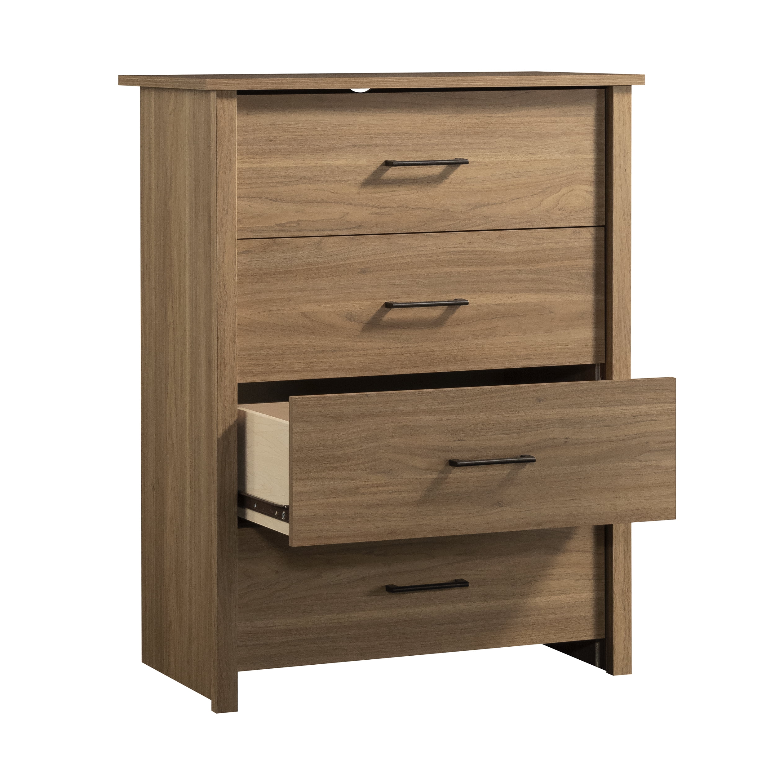 Mainstays Hillside 4-Drawer Dresser, Warm Walnut Finish