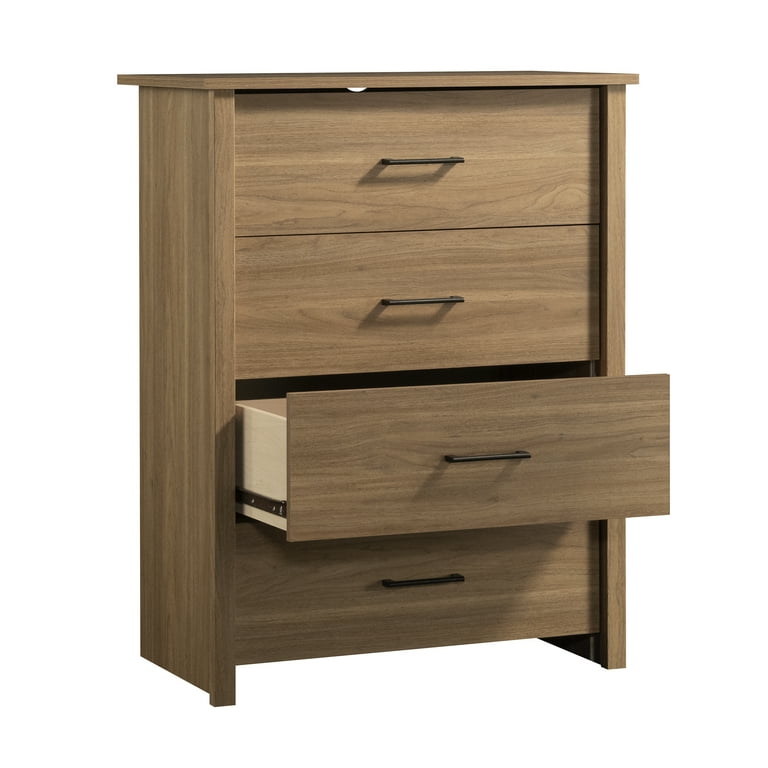 Mainstays Hillside 4-Drawer Dresser, Warm Walnut Finish - Walmart.com