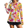 thumbnail image 7 of Xoenoiee Hippie Daisy Print Long Sleeve Golf Shirts for Women Lightweight Polo Tops V Neck Activewear Summer Tennis Shirts Quick Dry Shirts Tee Tops Teenis Shirts Plus Size, Size S, 7 of 7