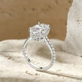 thumbnail image 2 of Bow Jewelry 14K White Gold Plated Wedding Anniversary Rings - 2.56 Ct Oval Cut Moissanite Engagement Ring - Classic Wedding Solitaire with Accent Ring - Party Wear Moissanite Ring, 2 of 9