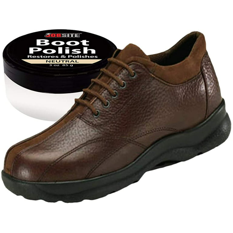 JOB SITE Premium Leather Boot & Shoe Polish Cream - Restores, Conditions &  Polishes - Neutral - 3 oz 