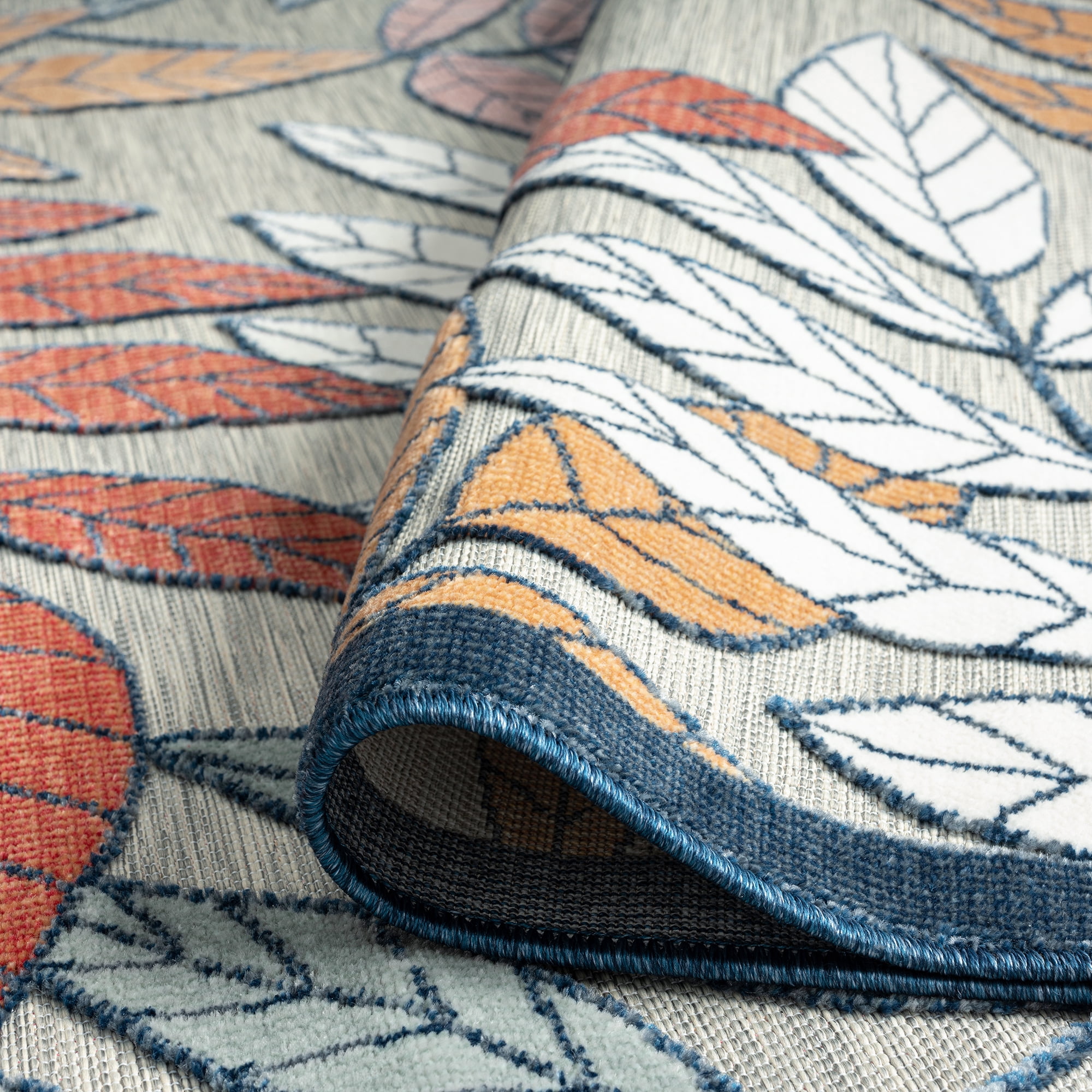 5x7 Water Resistant, Indoor Outdoor Rugs for Patios, Front Door Entry, Entryway, Deck, Porch, Balcony | Outside Area Rug for Patio | Gray, Floral | Size: 5'1'' x 7'3''