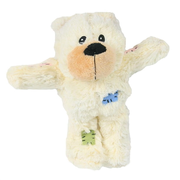 Lindo juguete de peluche para masticar con chirrido para perro con diseño de oso Blanco