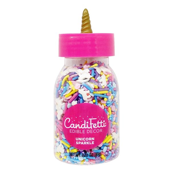 CandiFetti Unicorn Sprinkle Bottle with Figural Lid, 2.82 Oz
