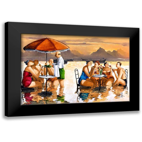 West, Ronald 14x11 Black Modern Framed Museum Art Print Titled - Water Restaurant