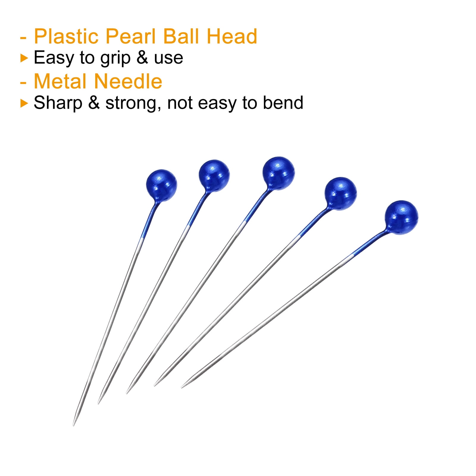 Unique Bargains Pearlized Sewing Pins Set Stainless Steel Ball Head Needle Blue 4 Sets