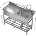 thumbnail image 3 of AKDSteel Stainless Steel Utility Sink – Free Standing Single Bowl with Faucet, Hot & Cold Water Pipes, Ideal for Laundry Room, Garage, Farm, 3 of 7