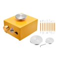 thumbnail image 1 of Mini rueda de cerámica eléctrica para hacer arcilla, bandeja giratoria, herramienta de bricolaje de cerámica, rueda para niños, uso doméstico Amarillo perfecl Rueda de cerámica, 1 of 4