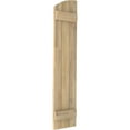 thumbnail image 3 of Ekena Millwork 10 1/2"W x 48"H Americraft Three Board (2 Batten) Exterior Real Wood Joined Board-n-Batten Shutters w/ Elliptical Top (Per Pair), Unfinished, 3 of 10