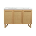 thumbnail image 3 of Arles 48 in. Natural Oak, Double Basin Bathroom Vanity With White Ceramic Sink Top, 3 of 8