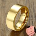 thumbnail image 1 of Basic Tungsten Carbide Rings for Men High Polished Gold Male Anniversary Gifts, 1 of 5