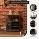 thumbnail image 4 of 3 - tier wine bar gabinete: detachable wine rack, ample almacenamiento, glass holder, mesh door, dark wood para kitchen, sala de estar, y bar, 4 of 9
