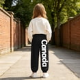 thumbnail image 2 of WhouRiu Girls Casual Sweatpants Letter Graphic Elastic Waist Joggers Pants Kids Comfortable Everyday Trousers With Pockets,13-14 Years, 2 of 5