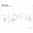thumbnail image 3 of Kingston FB121DKL Kaiser Two-Handle 2-Hole 8" Centerset Kitchen Faucet in Polished Chrome, 3 of 5