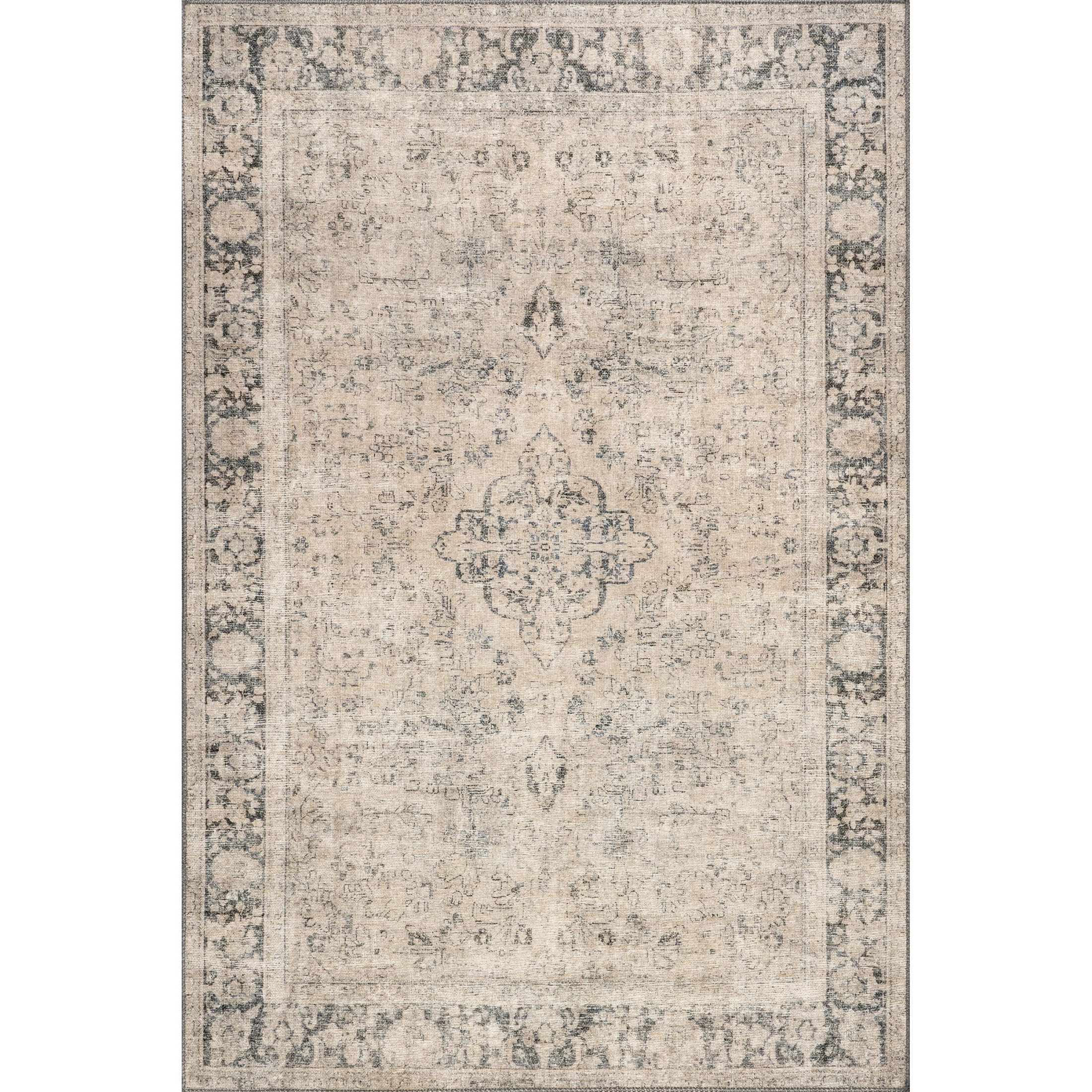 Nuloom Hillstone Collection Traditional Vintage Medallion Area Rug, 4' x 6', Brinly Grey