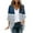 Blue, variant on Women's 3/4 Sleeve Cardigans Striped Fashionable Loose Lace Printed Open Front Cardigan