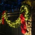 thumbnail image 3 of 24" Red Sleigh Sequoia Fir Commercial-Grade Prelit Christmas Wreath with Warm White LED Lights, 3 of 7