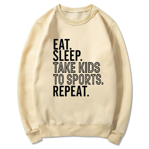 Babysbule Hoodless Sweatshirts for Women's Round Neck Solid Color Letter Printing Sweater Long Sleeved Goodless Top