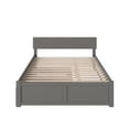thumbnail image 2 of Bowery Hill Queen Wood Platform Bed with Footboard and Twin XL Trundle in Grey, 2 of 7