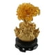 thumbnail image 2 of Árbol de dinero de cristal de cuarzo amarillo, sapos dorados dobles, estilo bonsái, decoración de árboles de fortuna amarillos para mejorar la suerte y la riqueza, 2 of 5