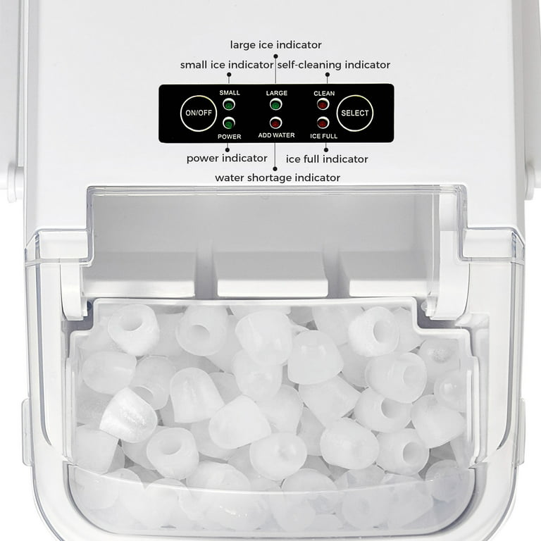 Ice Makers Countertop, Portable Ice Makers Countertop with Self-Cleaning,9  Bullet Cubes Ready in 8 Mins,26lbs/24H，with Ice Scoop and Ice Basket，for