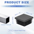 thumbnail image 2 of Uxcell 10Pcs Tapones Plásticos Cuadrados, 1.4x1.4"(35x35mm) Se Ajusta a 0.03-0.08''(0.8-2mm) Grosor de Pared, Tapones de Inserción para Patas de Muebles, Postes de Cercas, Tubos Industriales, Negro, 2 of 6