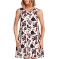 thumbnail image 1 of Fotbe Retro Red Black Roses Vestido de Verano sin Mangas para Mujer – Vestido Midi Línea A, Estilo Camiseta Floral, Vestido Playero Casual y Fluido, 1 of 7