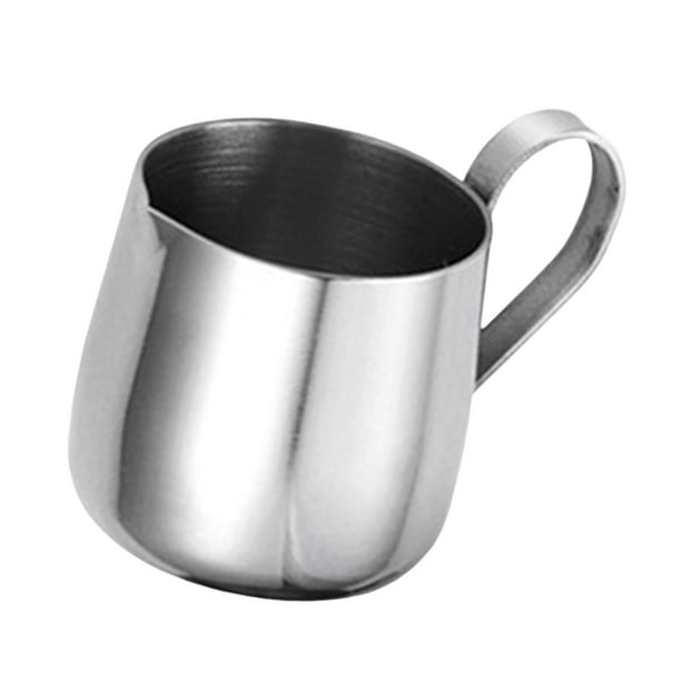 Jarra para espumar leche, espumador de café, taza con pico, jarra plateada para leche, taza para espresso S