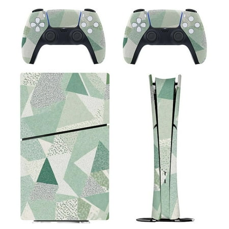 Light Mint Green Console Skin Bundle for PS5 Pro Slim Disc & Digital / PS4 - Full Wrap + Dual Controller Flair