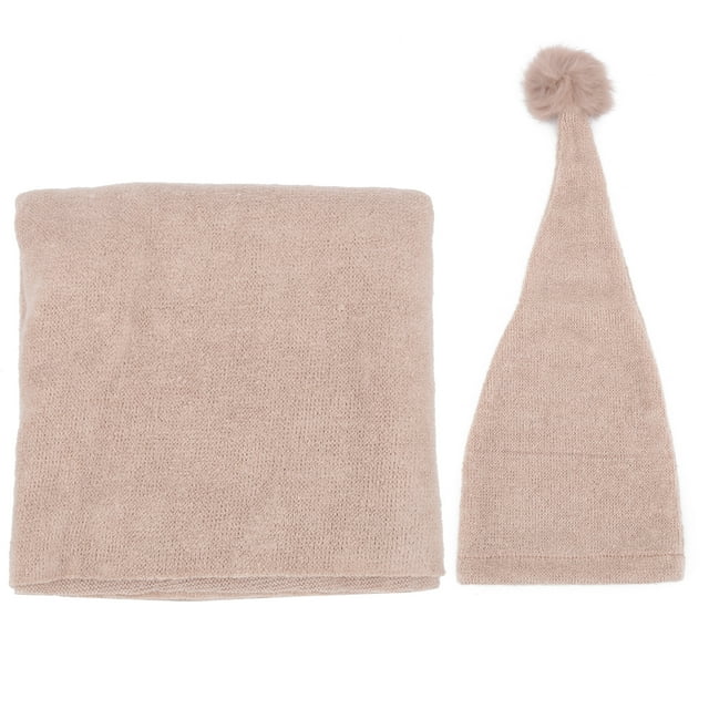 Accesorios para fotos de bebés, manta, gorro de ganchillo para recién nacidos, disfraz para niños pequeños, color marrón claro