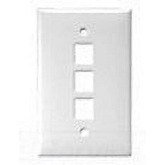 Cooper Wiring Devices 5530BK-MSP Wallplate 3 Port Modular MidSize BK