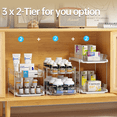 thumbnail image 6 of Delamu 2-Pack 3-Tier Pull-Out Under Sink Organizer, Stackable Sliding Storage Shelves for Bathroom Kitchen Pantry (White), 6 of 9