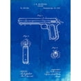 thumbnail image 2 of Borders, Cole 19x24 Black Ornate Wood Framed with Double Matting Museum Art Print Titled - PP770-Faded Blueprint Colt Automatic Pistol of 1900 Patent Poster, 2 of 4
