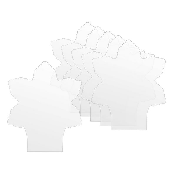 6 piezas de lámina acrílica de 2 mm, panel de vidrio plástico fundido transparente, vidrio plástico grueso Copo de nieve