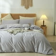 thumbnail image 1 of Washed Cotton Duvet Cover Set Linen Feel Natural Wrinkle Lightweight Comfy (King  Linen), 1 of 6