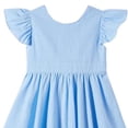 thumbnail image 5 of Eltusu Casual Dresses for Girls, Crew Neck Comfort Cotton Short Sleeve Summer Dress Light Blue Size 1-2T, 5 of 6