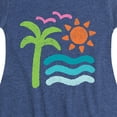 thumbnail image 3 of Instant Message - Abstract Beach Scene - Toddler & Youth Girls Fit & Flare Dress, 3 of 5