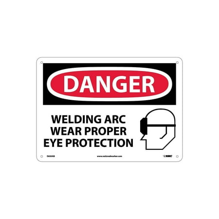 UPC: 0887481035796 | National Marker Danger Signs; Welding Arc Wear Proper Eye Protection Graphic 10X14 .040 Aluminum