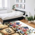 thumbnail image 6 of Area Rugs Indoor Non-Slip Rectangle Rug 5x7 Ft Vintage USA Flag Independence Day Watercolor Flower Daisy Rug Rubber Backing Floor Mats Non Shedding Home Decor Carpet for Entryway Living Room, 6 of 8