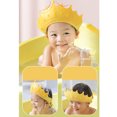 thumbnail image 4 of Gorro de ducha para bebé, forma de corona de silicona, protección para los oídos, ajustable, impermeable, gorro para lavar el cabello para niños pequeños, amarillo, 4 of 9
