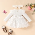 thumbnail image 3 of Tiijoy Infant Girls Long Sleeve Ribbed Romper Dress Birthday Princess Dress, Sizes 18-24M, 3 of 8