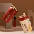 thumbnail image 1 of Iumwxz Organisateurs et Rangement Tasse d'Eau en Acier Inoxydable 304 avec Paille et Corde de Transport Tasse Isolée pour Café/colatin. Commode Étagère Armoire Rouge en Acier Inoxydable pour Magasinage en Ligne, 1 of 7