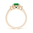 thumbnail image 2 of ANGARA Prong-Set 3 Stone Lab Grown 1.2 Ct Emerald and Diamond Engagement Ring for Women in 14K Rose Gold (Size-7mm) | May Birthstone, Anniversary, Jewelry Gift for Women | Lab-Grown Emerald Ring, 2 of 9