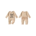 thumbnail image 2 of Cjfdfy Newborn Baby Girls Boy Jumpsuit Please Pass Me to My Grandma Long Sleeve Ribbed Knit Doll Collar Romper Infant Cute Coming Home Fall Winter Outfit 0-18M ﻿, 2 of 9
