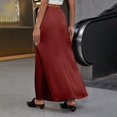 thumbnail image 6 of Women's Elegant Belted Satin Skirt - High Waist, Adjustable Belt, Spring/Summer, Formal/Casual - Satin Fabric, 6 of 8