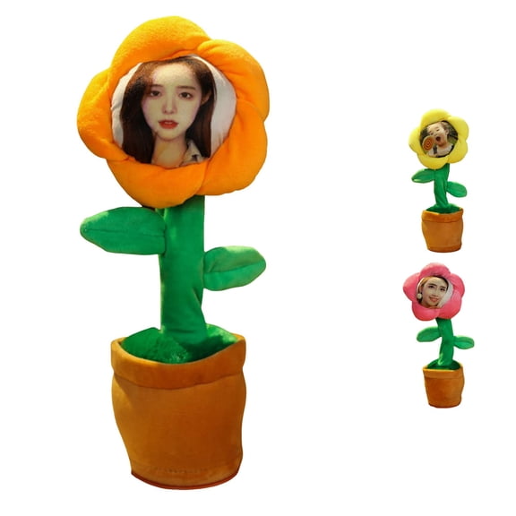 Dancing Talking Sunflower Plush Toy, Customizable Interactive Stuffed Animal Sings & Mimics Voice, Great Christmas Gift for Kids