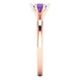 thumbnail image 3 of Solitaire Engagement Ring for Women - 0.5ct Natural Amethyst in 14K Rose Gold Promise Ring, 3 of 6