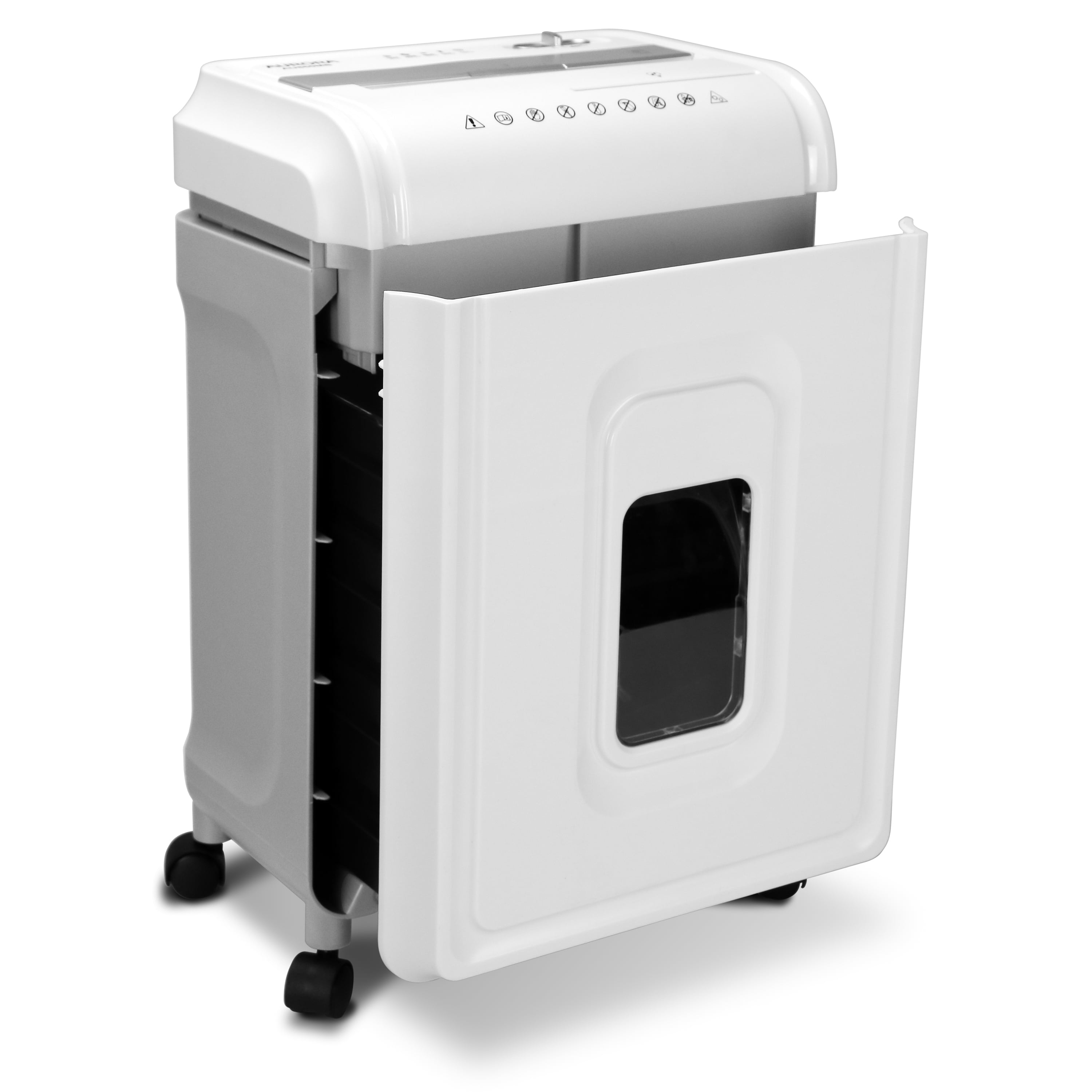 Aurora AU1262XA Anti-Jam 12-Sheet Crosscut Paper and CD/Credit Card Shredder, White/Gray