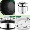 thumbnail image 6 of dwsnxt Green Multifunctional Electric Hot Pot with 1.7L Capacity and Steam Compartment, 2 Power Settings (300W-600W), Ideal for Dorm, Office, and Travel Use White, 6 of 9
